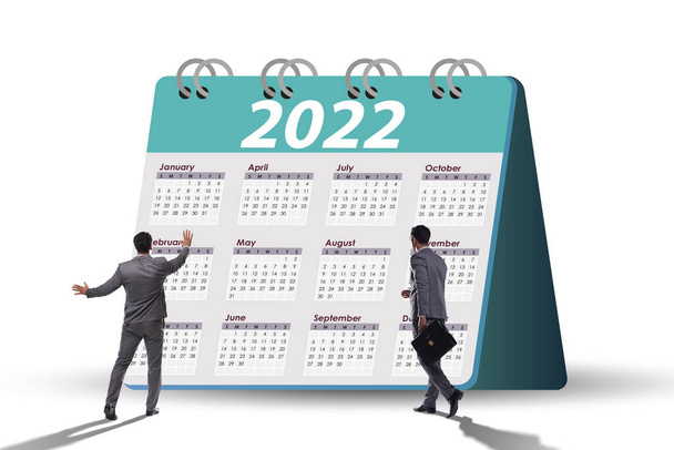 2022年の暦の概念におけるビジネスマン - 写真・画像