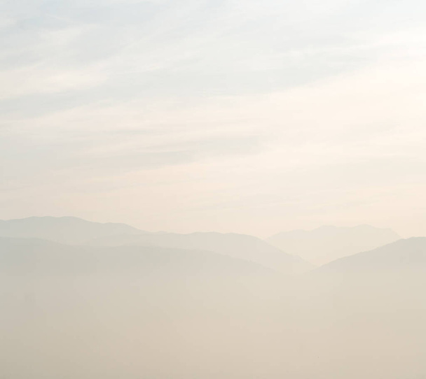 Misty mountains with sky horizon - Foto, imagen