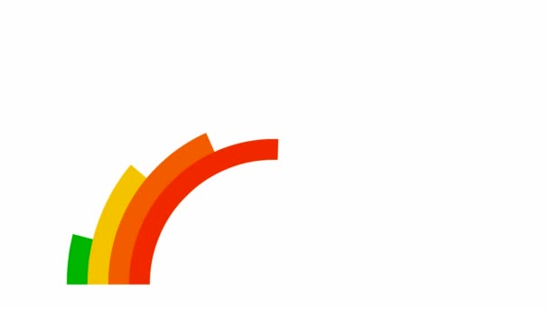 Geanimeerde meerkleurige regenboog verschijnt van links naar rechts op witte achtergrond. Heldere vlakke vector illustratie.  - Video
