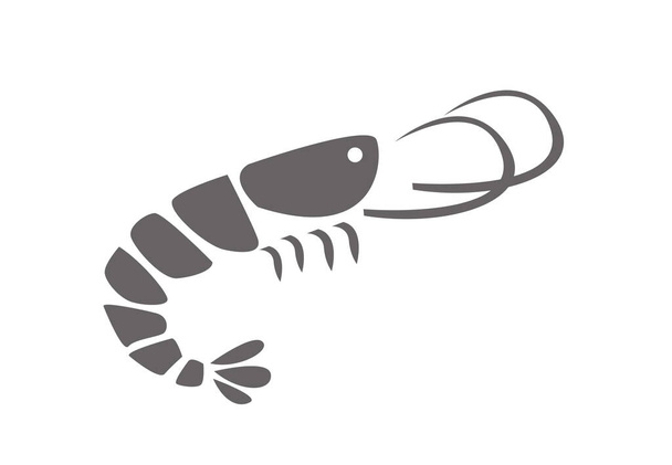 Shrimp vector illustration on white - Vetor, Imagem