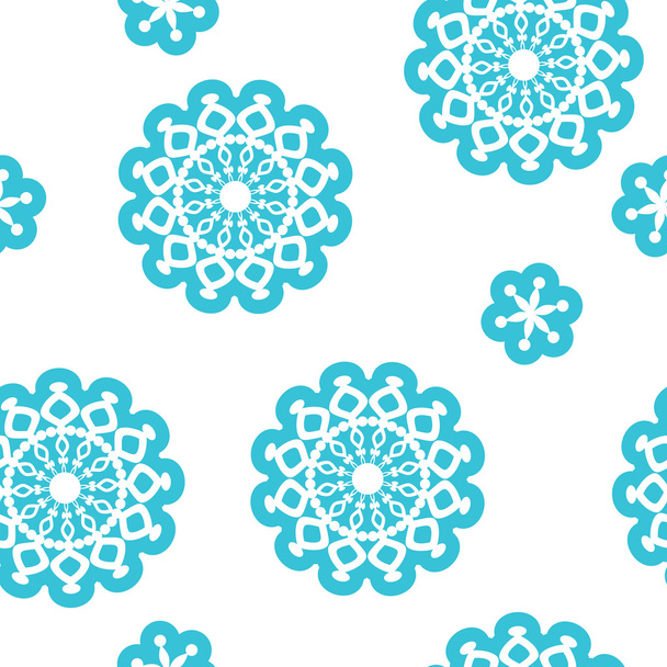 Winter background, vector seamless pattern with snowflakes - Vector, Image
