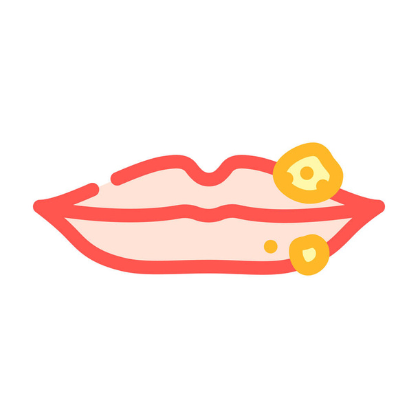 herpes skin disease color icon vector illustration - Vector, Image