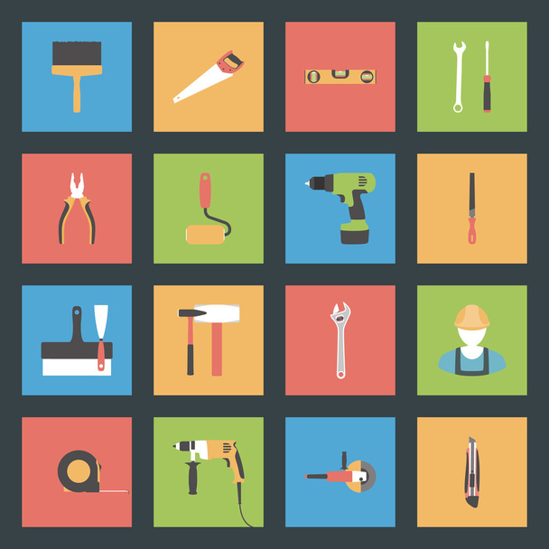 Building flat icons set - Vector, Image