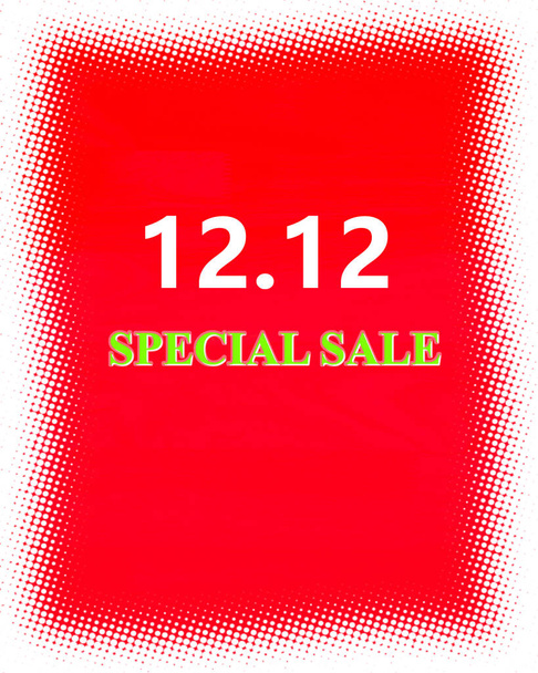 12.12 Ostokset päivä super myynti konsepti punaisella taustalla kopioi tilaa - Valokuva, kuva