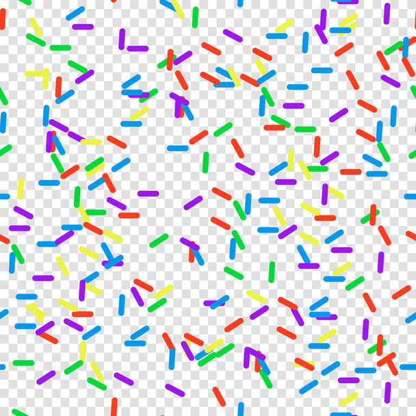 Sprinkles Seamless Pattern - Πολύχρωμο ψεκάζει σε στέρεο φόντο επαναλαμβανόμενο σχεδιασμό μοτίβο. Εικονογράφηση διανύσματος - Διάνυσμα, εικόνα