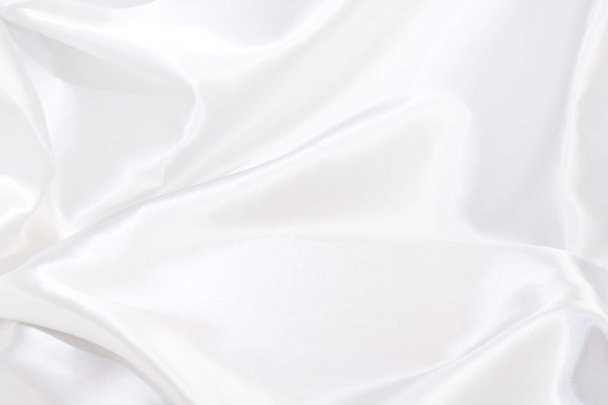 Smooth elegant white silk as background - Fotoğraf, Görsel