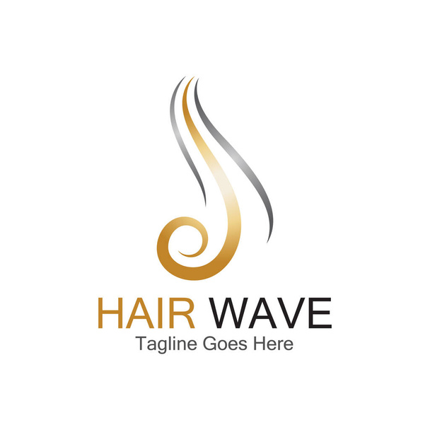 Naisten hiukset logo hiukset aalto kuvake vektori malli - Vektori, kuva