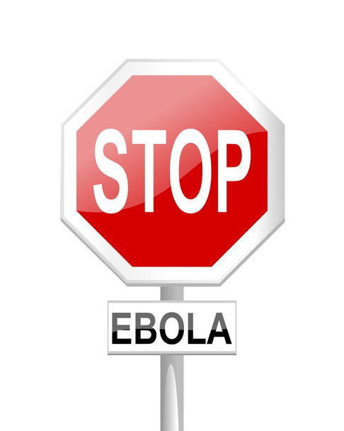 Stopp ebola - Verkehrsschild mit einem Schild  - Foto, Bild