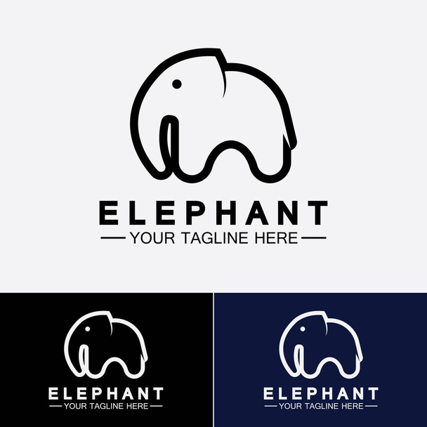 Plantilla de diseño de ilustrador de vectores de logotipo elefante - Vector, imagen