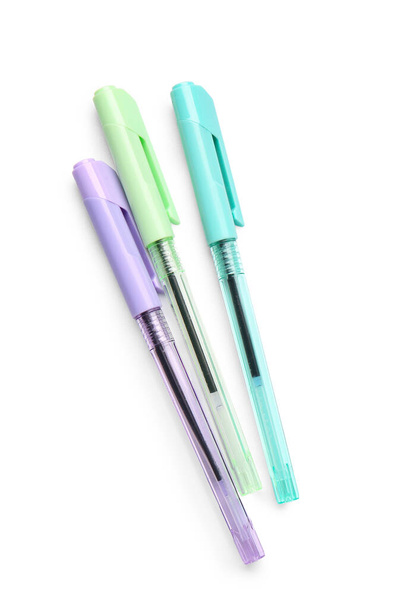 Colorful pens on white background - Photo, Image