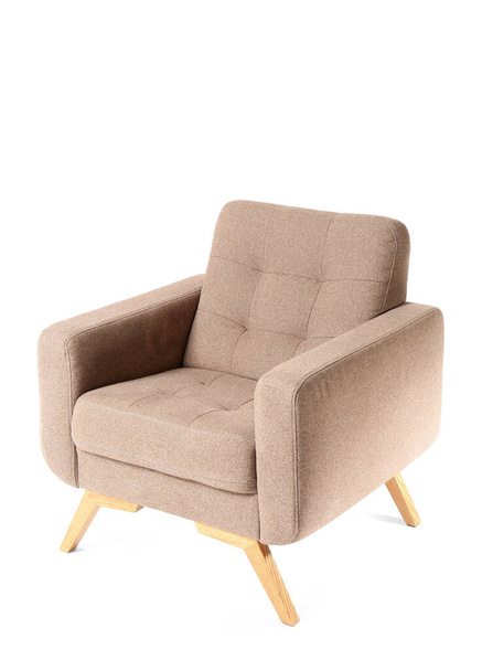 Soft armchair isolated on white - Фото, зображення