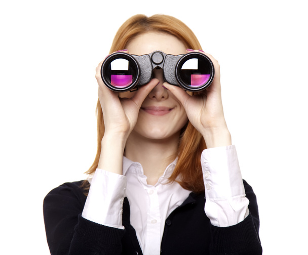 Business women seeking with binocular - Photo, Image