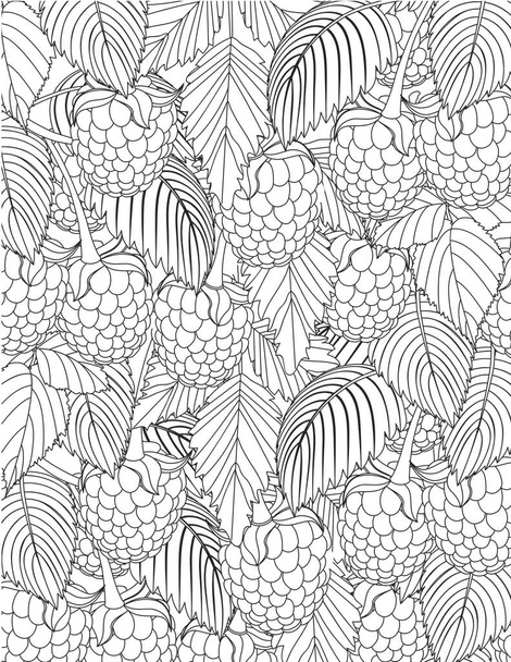 nature pattern adult coloring page - Vector, Imagen