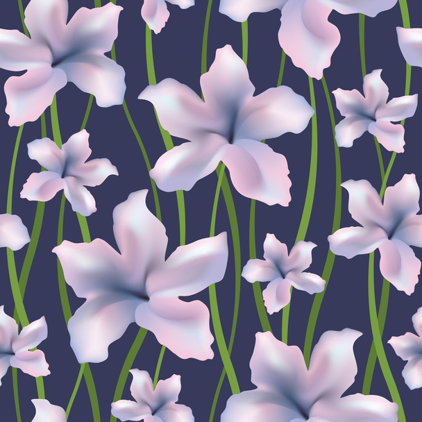 Seamless flowers background - Vector, Image