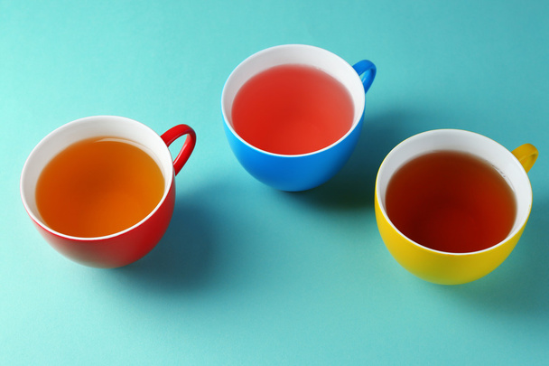 Assortment of tea on color background - Foto, imagen