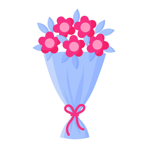 Bouquet of flowers. Wedding and valentine day concept. Vector cartoon isolated illustration. - Vetor, Imagem