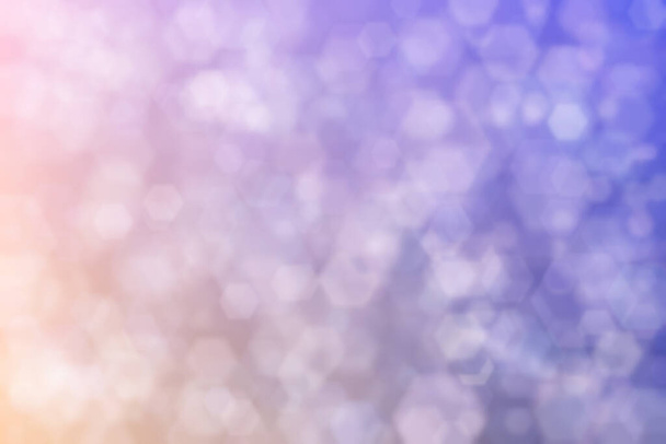 pink and purple abstract defocused background with hexagon shape bokeh spots - Photo, Image