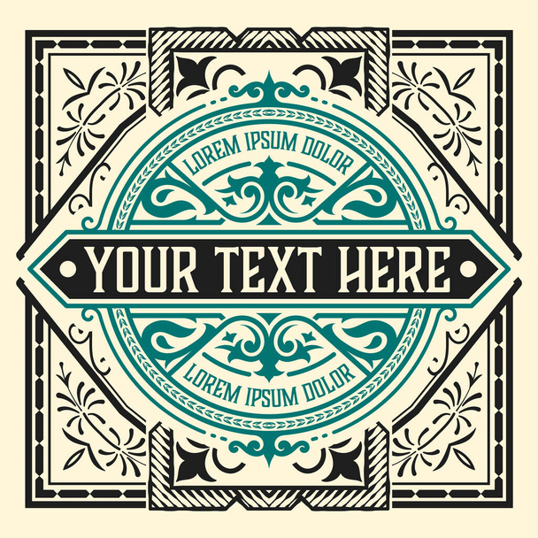 Western card with vintage style - Vector, imagen