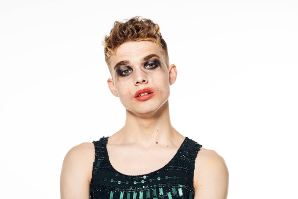 male female makeup crossdresser lgbt community posing - Фото, изображение