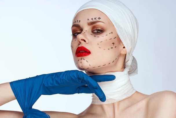 female patient rejuvenation facial injection cosmetic procedures studio lifestyle - Fotó, kép