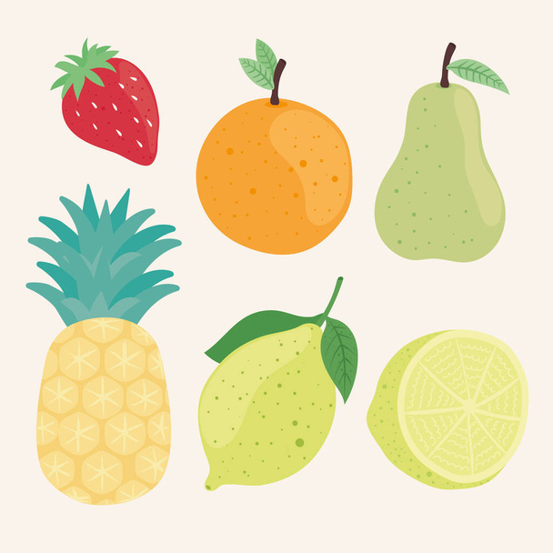 fresh and healthy fruits - Vector, Image