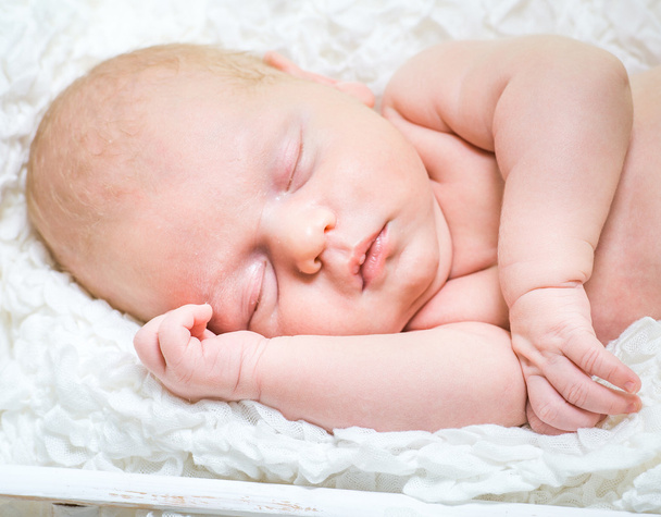 Newborn baby boy sleeping - Foto, Imagem