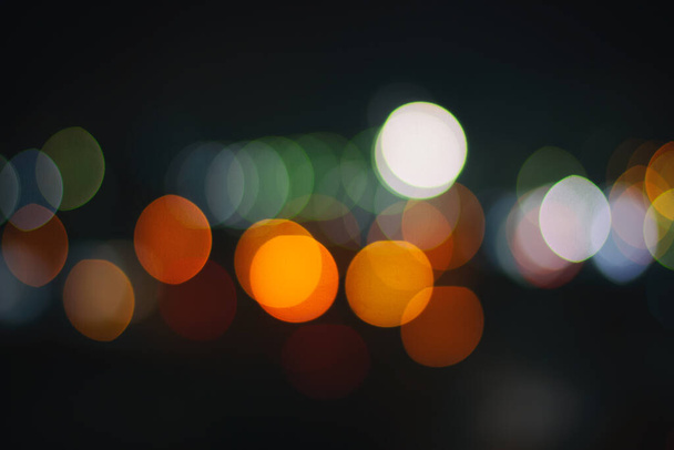 Night city lights bokeh background - Фото, изображение