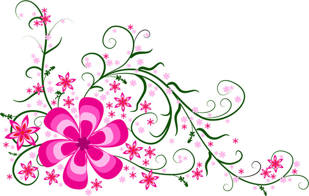 Pink floral corner design - Фото, изображение