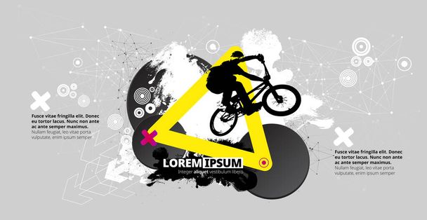 BMX rider na abstrakcyjnym tle, wektor sportu - Wektor, obraz