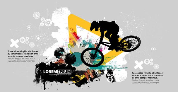 BMX rider na abstrakcyjnym tle, wektor sportu - Wektor, obraz
