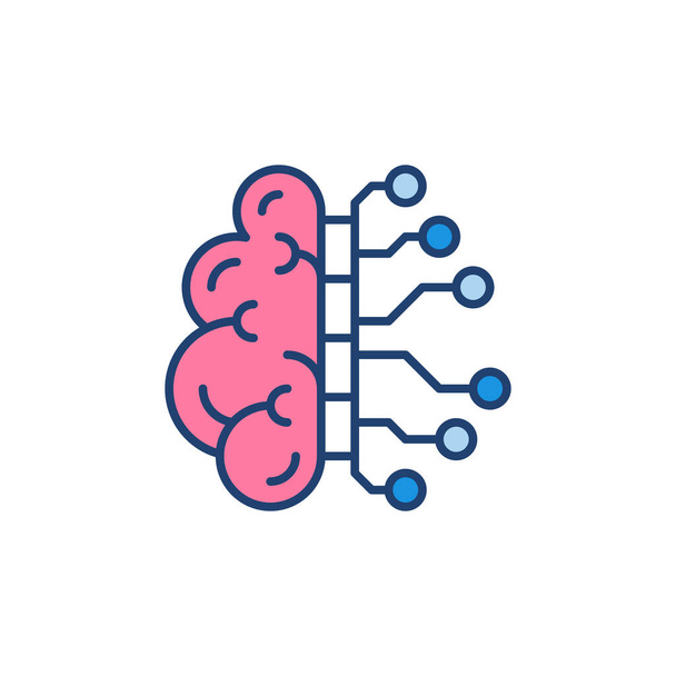 Cyber AI Brain vector concept colored modern icon - Vektor, obrázek