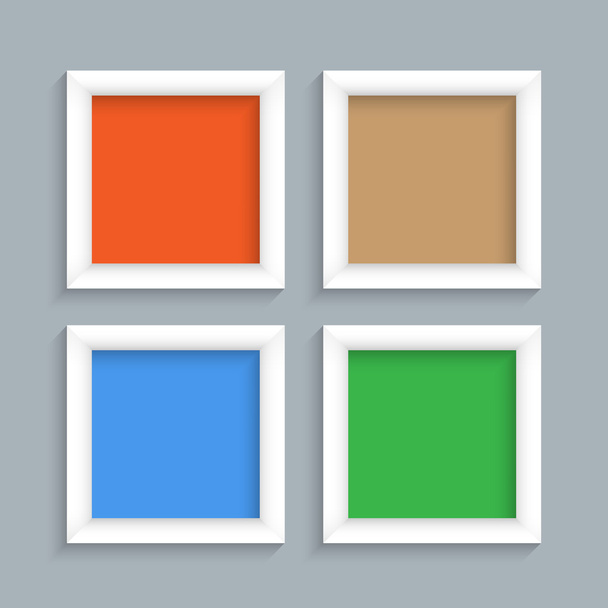 Four white modern frames - Vector, Image
