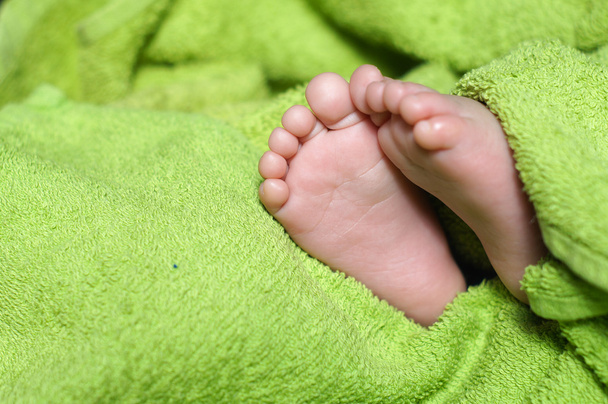 Baby Feet under blanket - Fotoğraf, Görsel