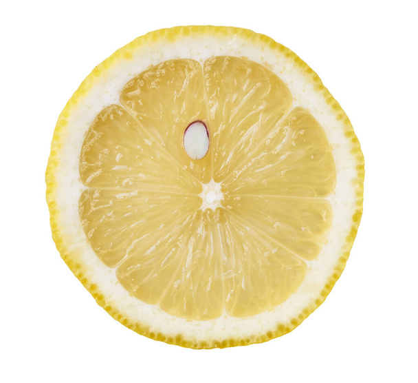  Slice of lemon isolated on a white background - Фото, зображення