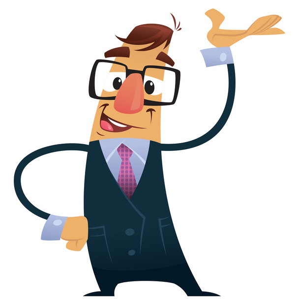 vektorové ilustrace obchodní muž s brýle pres oblek a geek - Vektor, obrázek