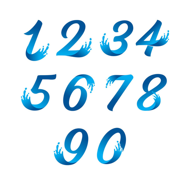 Fresh water number design - Vetor, Imagem