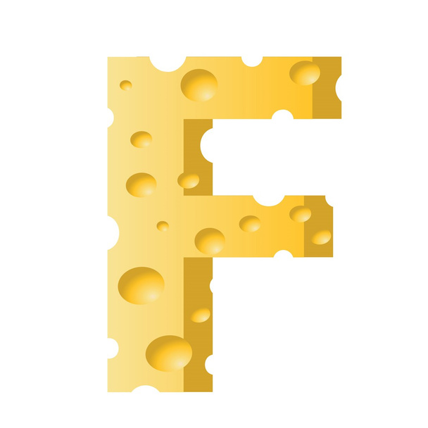 cheese letter F - Vettoriali, immagini