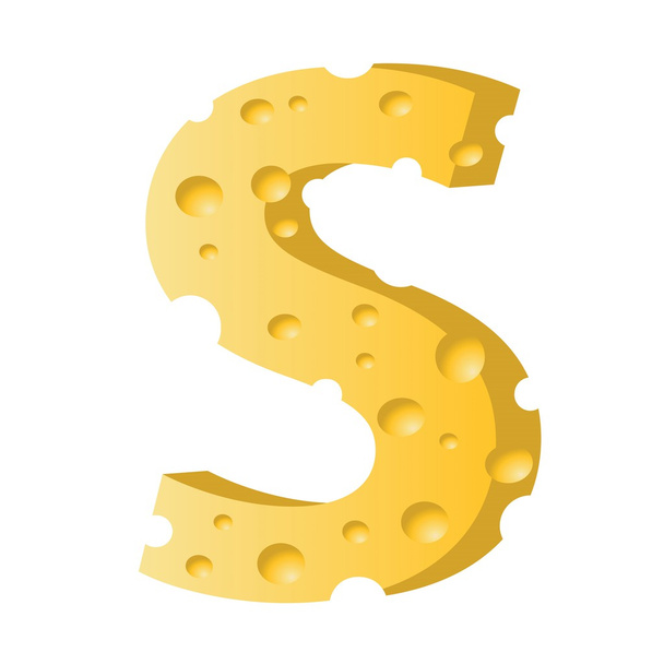 cheese letter S - Вектор,изображение