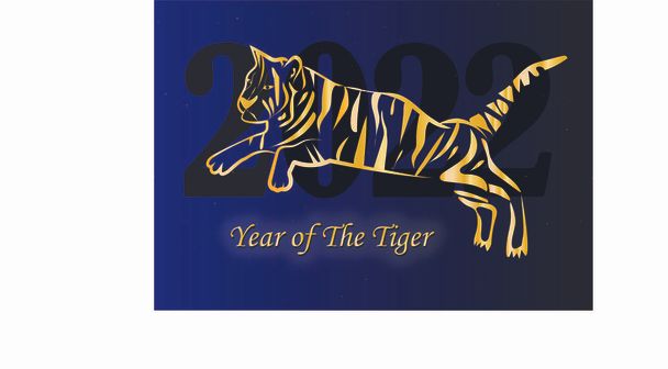 Kiinalainen uusivuosi 2022 on tiikerin vuosi. Virallisesti kiinalainen uusivuosi alkaa 1. helmikuuta 2022 ja päättyy 21. tammikuuta 2023. Sen pitäisi olla täynnä yllätyksiä ja arvaamattomia muutoksia.. - Vektori, kuva
