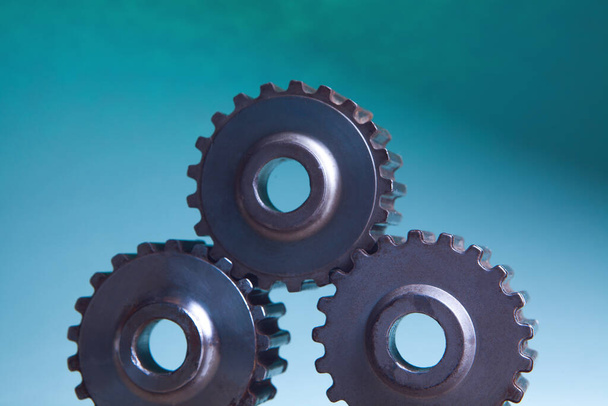 gears on a blue background - Photo, Image