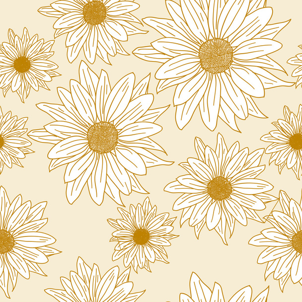 Seamless wallpaper with beautiful flowers - Φωτογραφία, εικόνα