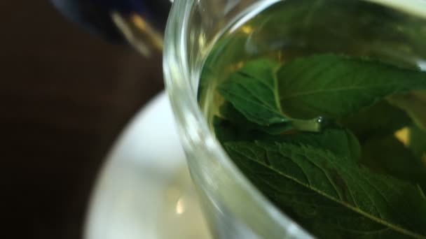 Stirring mint tea - Footage, Video