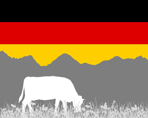 inek alp ve Alman bayrağı - Vektör, Görsel
