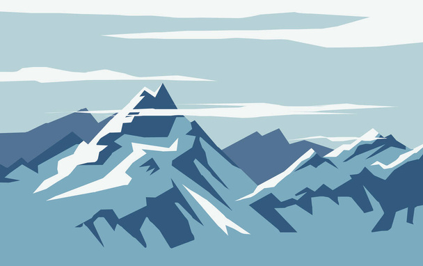 ベクトルフラットデザインイラストの氷山の背景図 - ベクター画像