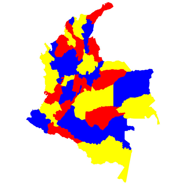 Страны карты Колумбии
 - Вектор,изображение