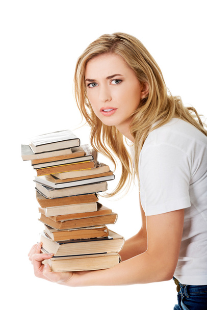 Student woman with books - Foto, Imagen
