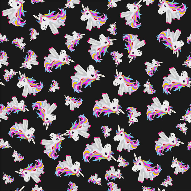 cute unicorn hand drawn seamless pattern vector and illustration - Vektor, Bild