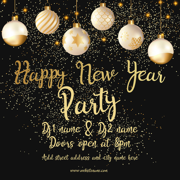 happy new year party celebration social media post flyer template design - Vector, Image