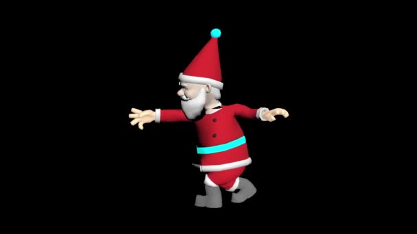 Animacja 3D Świętego Mikołaja. Choinka. Wesołych Świąt animacji kreskówki. Animowany Mikołaj 3D Boże Narodzenie - Materiał filmowy, wideo