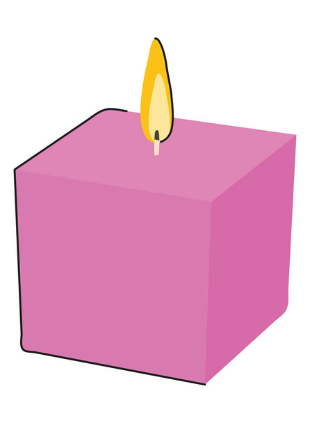 pink squared candle - Διάνυσμα, εικόνα